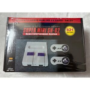 Super Mini SN-02 Home Entertainment System 821 Built-in 8-Bit Games 1080P HD-OUT